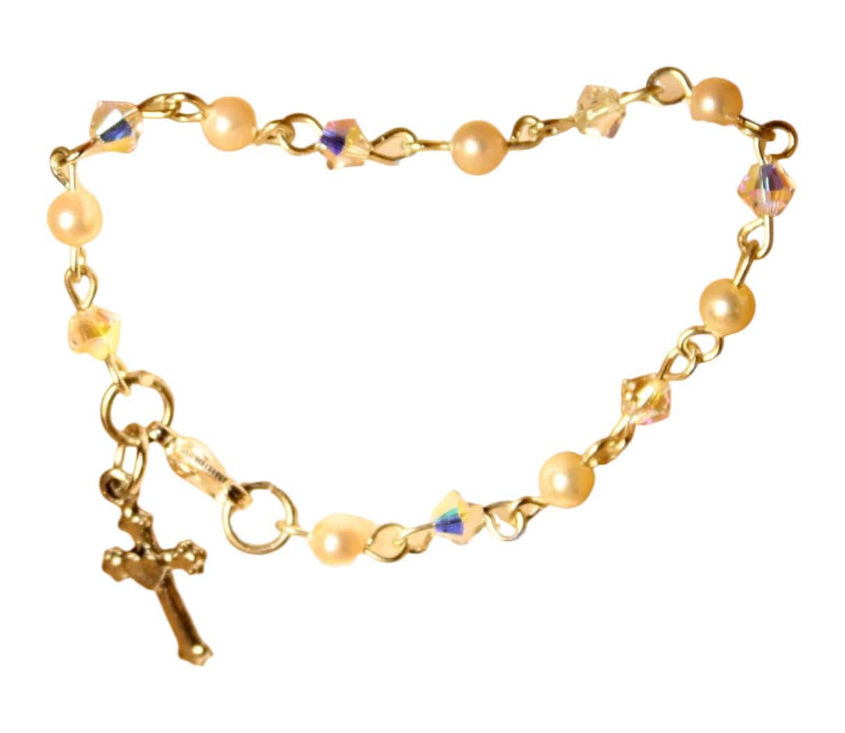 Taufe Säugling Armband Swarovski Perle Und Kristall von MichelleMarieBoutiqu