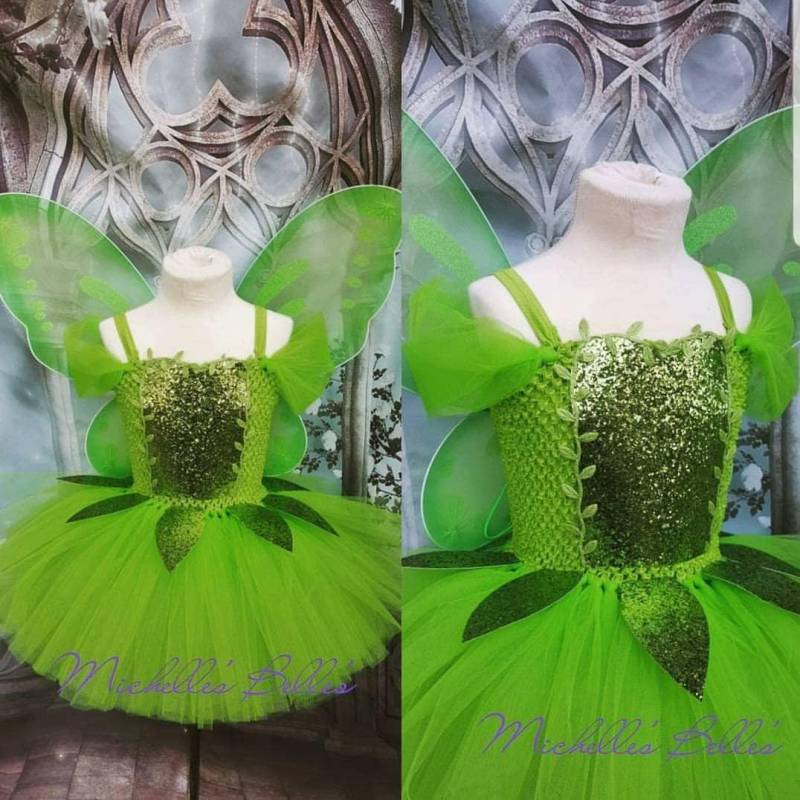 Grünes Feen-Tütükleid Im Tinkerbell-Blattstil von MichellesBellesTutu