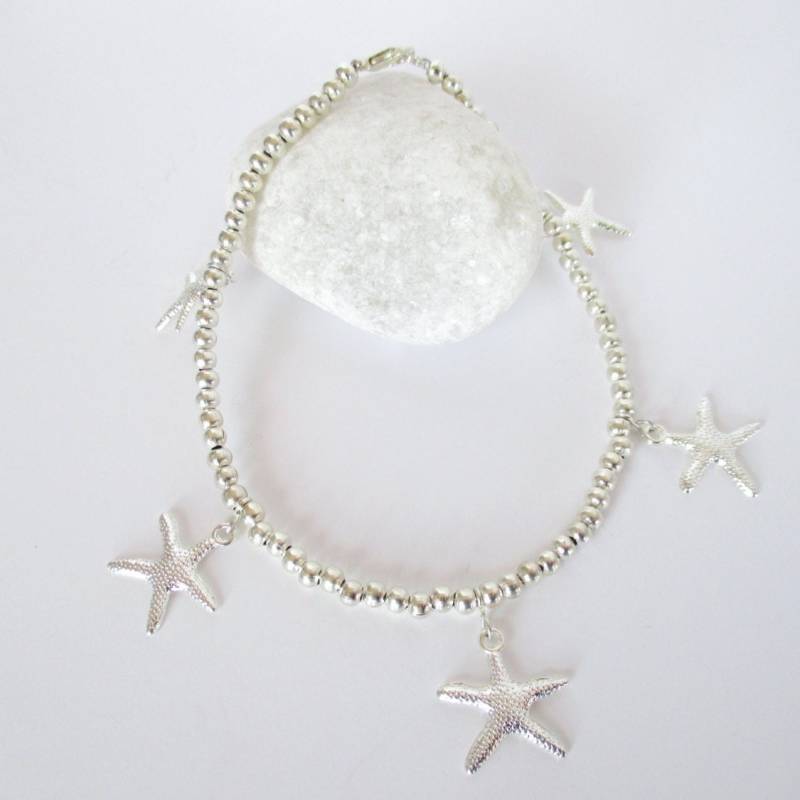Silber Seestern Charm Fußkettchen Perlen Fußkettchen von Michelleshandcrafted