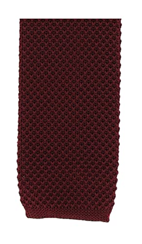 Weinfarbene dünne Seiden-Strickkrawatte von Michelsons von Michelsons of London