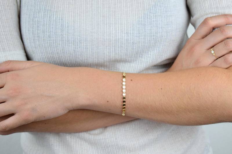 Einfache Scheibe Armband, Kette Armband | 14K Gold Gefüllt Einfache Scheibe Armband, Kette Armband | 14K Gold Gefüllt von MichenoJewelry