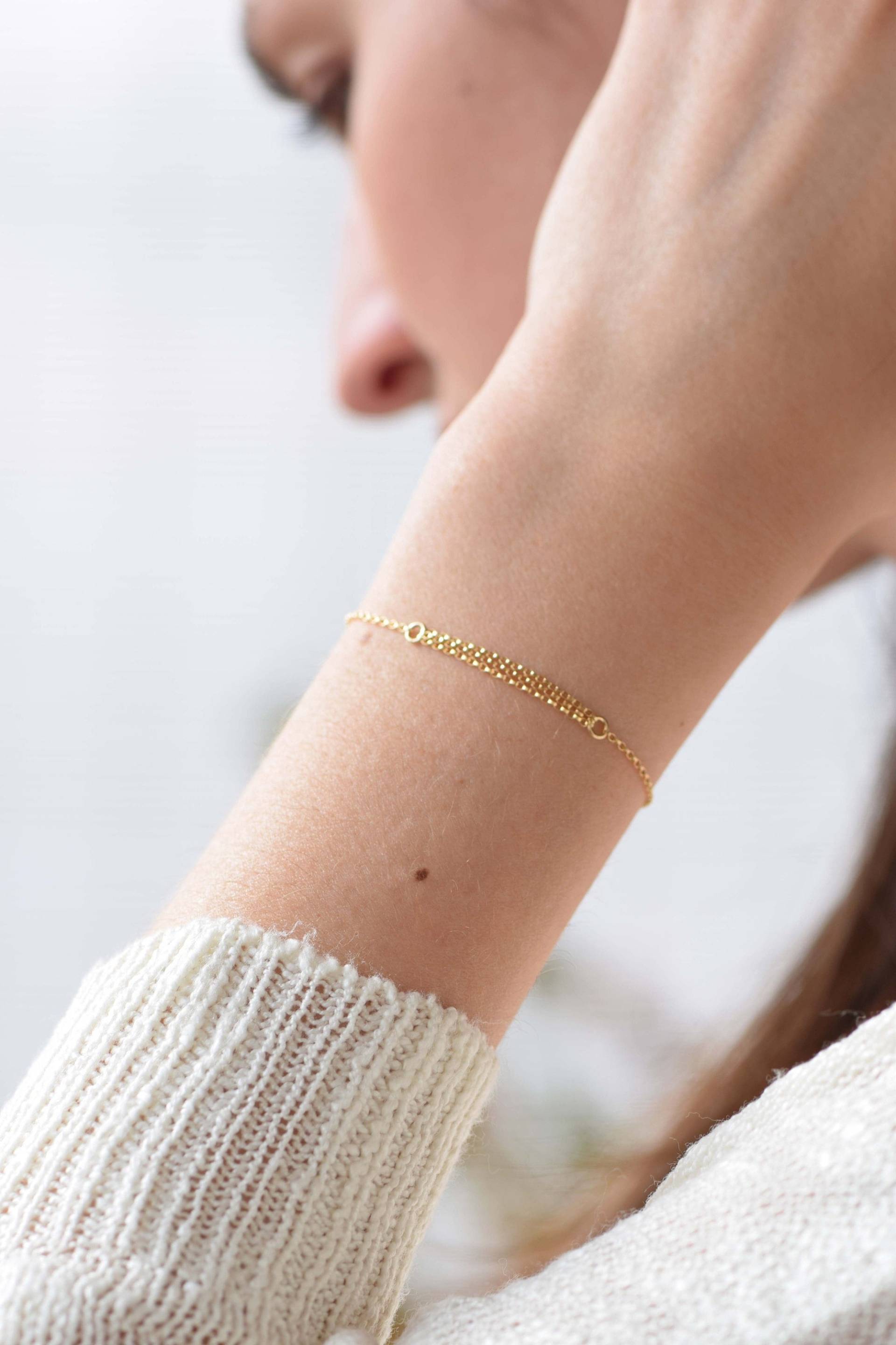 Einzigartiges Gold Filled Armband, Zierliches Kettenarmband, Kettenarmband | 14K von MichenoJewelry