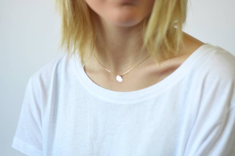 Gold Herz Halskette, Schlichte Scheibe Halskette | 14K Filled Gold Herz Halskette, Schlichte Scheibe Halskette | 14K Filled von MichenoJewelry