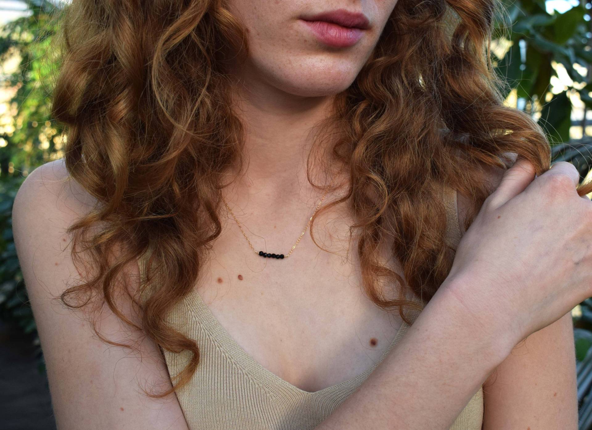 Onyx Halskette, Schwarze Edelstein Halskette | 14K Goldgefüllt von MichenoJewelry