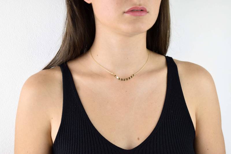 Scheibe Halskette, Zierliche Münze Kette Halskette | 14K Gold Gefüllt Scheibe Halskette, Zierliche Münze Kette Halskette | 14K Gold Gefüllt von MichenoJewelry