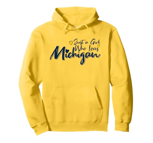 Cute Just A Girl Who Loves Michigan, Women's Girls Fun Pullover Hoodie Cute Just A Girl Who Loves Michigan, Women's Girls Fun Pullover Hoodie von Michigan Women's and Girls Apparel