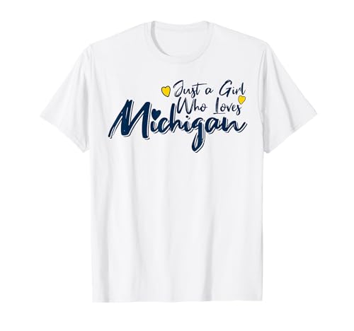 Cute Just A Girl Who Loves Michigan, Women's Girls Fun T-Shirt Cute Just A Girl Who Loves Michigan, Women's Girls Fun T-Shirt von Michigan Women's and Girls Apparel
