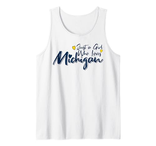 Cute Just A Girl Who Loves Michigan, Women's Girls Fun Tank Top Cute Just A Girl Who Loves Michigan, Women's Girls Fun Tank Top von Michigan Women's and Girls Apparel