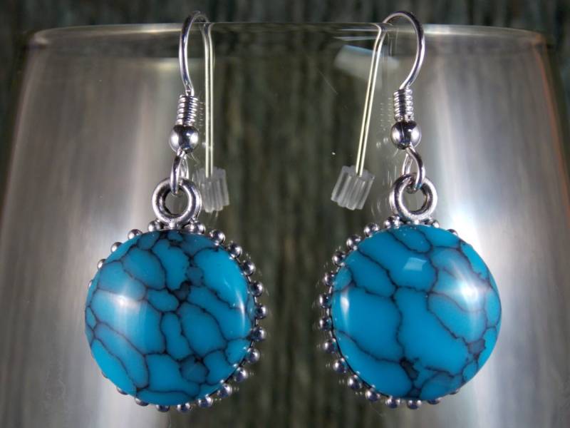 Et#190 Türkissteine Mit Offenen Haken Aus Massivem Sterlingsilber von MichiganStones