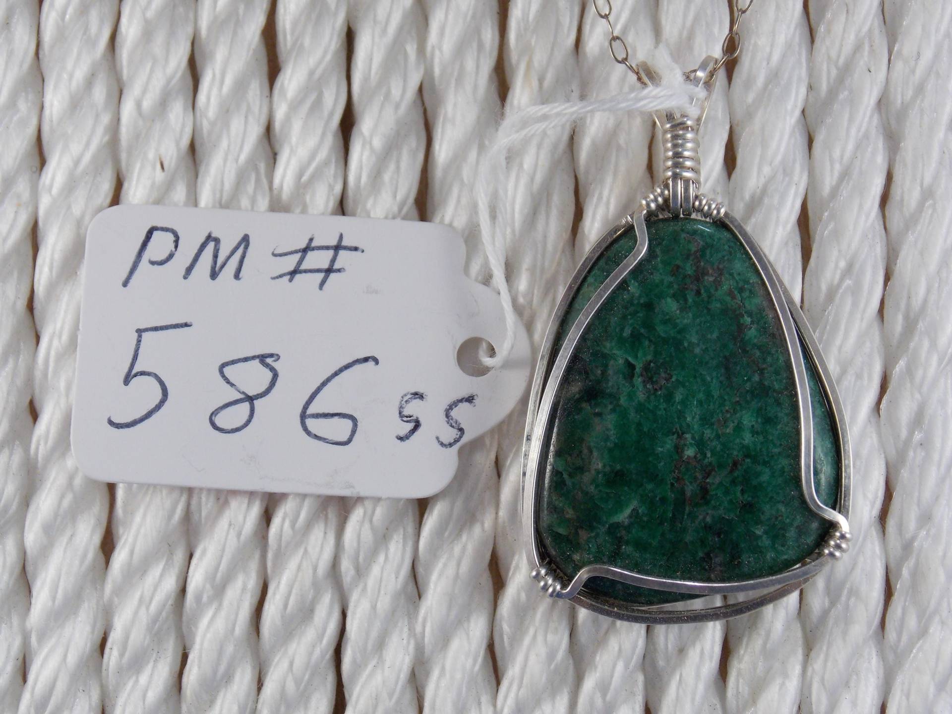Pm#586 Marmor Anhänger Mit Sterling Silber Draht Umwickelt Pm#586 Marmor Anhänger Mit Sterling Silber Draht Umwickelt von MichiganStones
