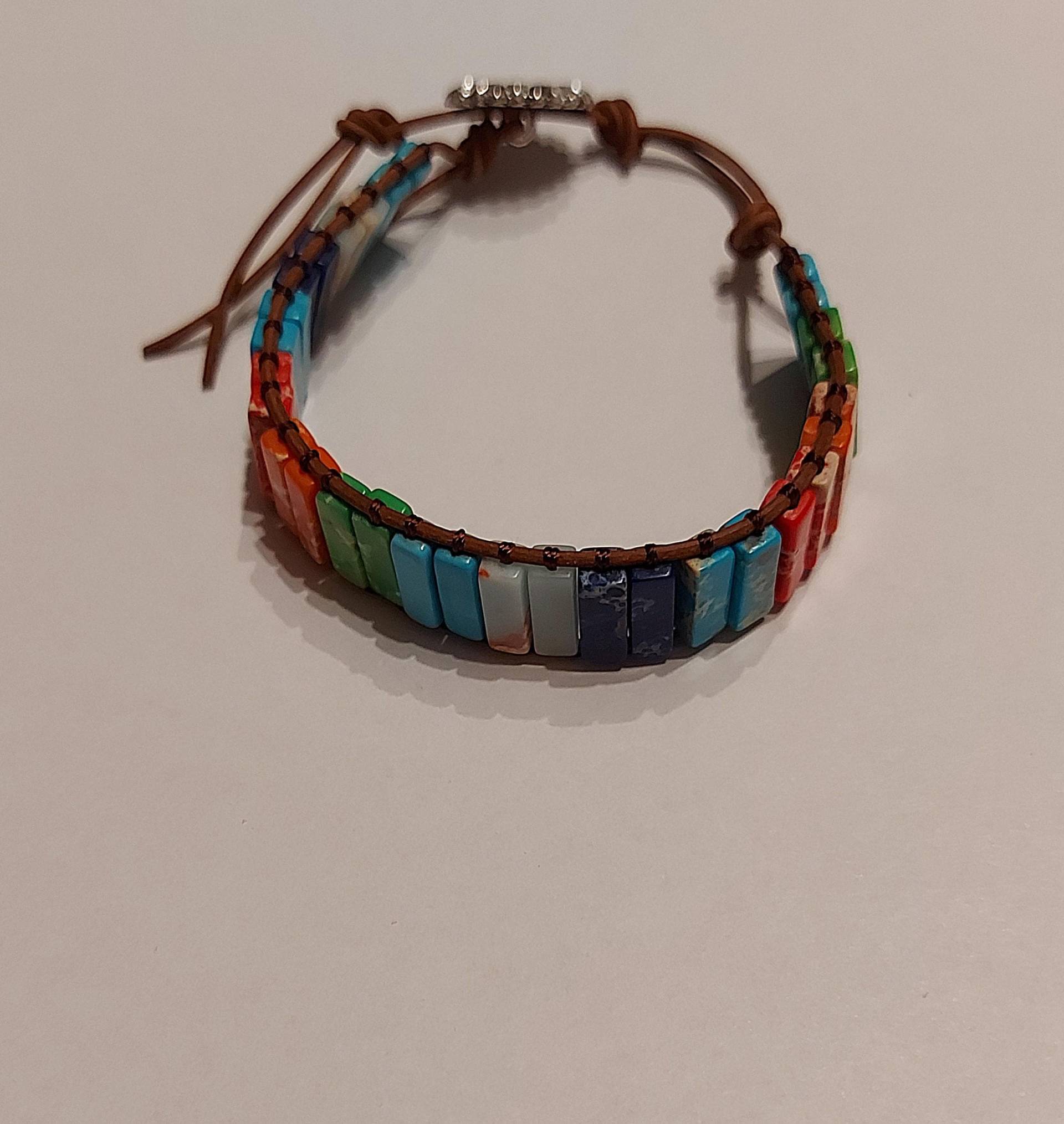 Schwarzes Chakra-Armband, 16-26 cm Mit Echten Quader Steinperlen Schwarzes Chakra-Armband, 16-26 cm Mit Echten Quader Steinperlen von MichisWollbox