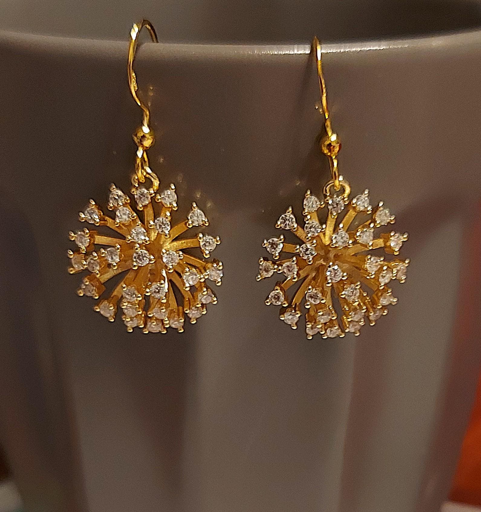 Weihnachts Ohrringe Feuerwerk Golden von MichisWollbox