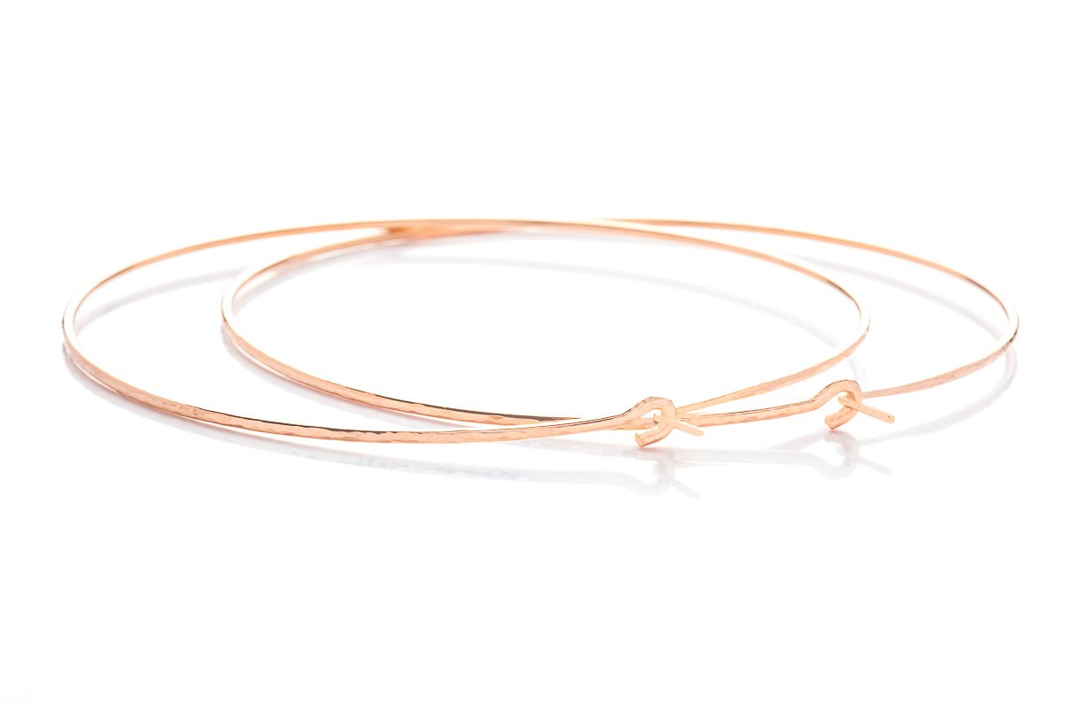 Handgemachte Rose Gold Filled Extra Große Hoop Ohrringe Handgemachte Rose Gold Filled Extra Große Hoop Ohrringe von MichiyoArai