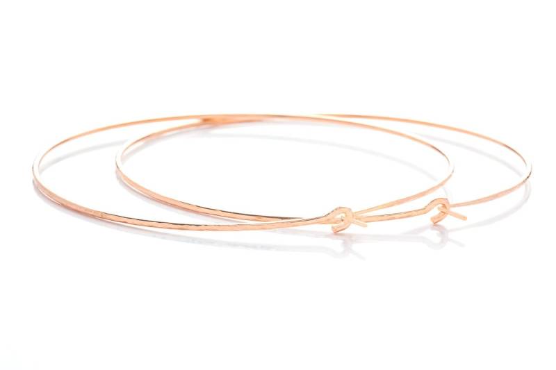 Handgemachte Rose Gold Filled Extra Große Hoop Ohrringe Handgemachte Rose Gold Filled Extra Große Hoop Ohrringe von MichiyoArai