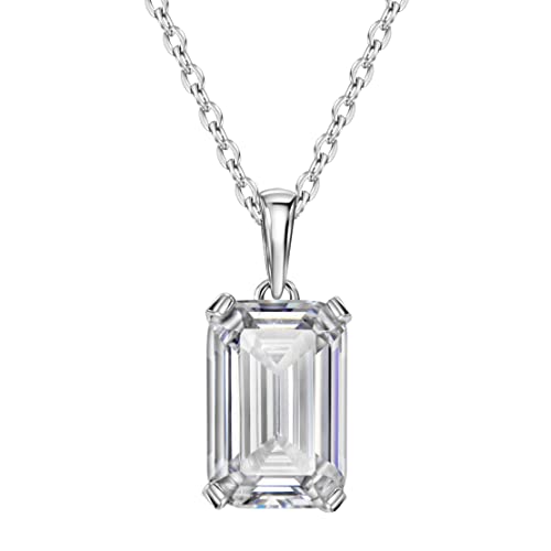 Michooyel S925 4,0 Karat Diamant-Anhänger-Halskette, strahlender Zirkonia, Solitär-Stil, Hochzeit, Sterlingsilber-Halskette, edler Schmuck für Frauen von Michooyel