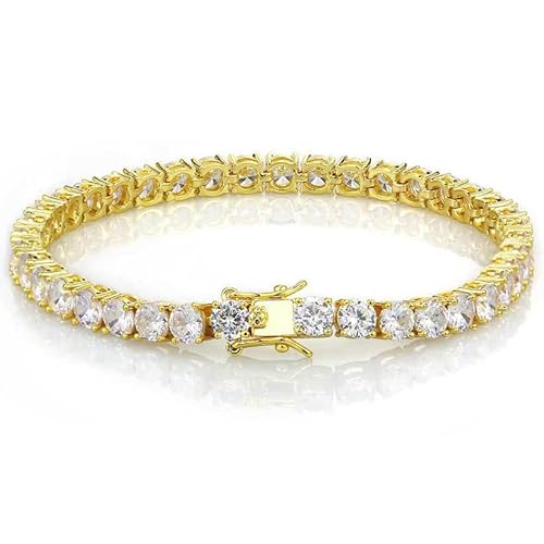 Michooyel Tennisarmband Silber und Gold für Damen Herren 925 Armband Zirkonia Armband (18/20/23cm, 3/4/5/6mm) Iced Out Tennis Bracelet für Frauen Mädchen Mama von Michooyel