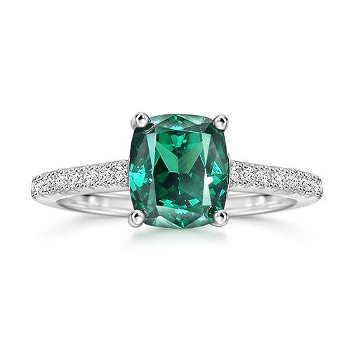 michooyel S925 1,5 ct Kissenschliff Zirkonia Verlobungsringe für Frauen grüner Diamant Ehering Versprechensring Sterling Silber Ehering von Michooyel