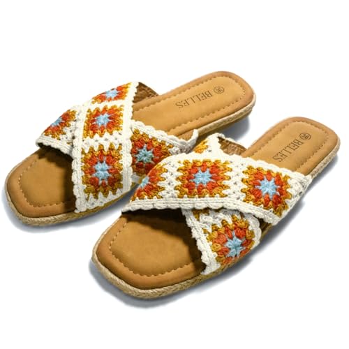 Micifuzz Halbgeschlossene Damen-Clogs mit verstellbarer Schnalle, Hausschuhe mit weicher Korksohle, bequeme Sandalen, Sandalen weiß, 37 EU von Micifuzz