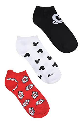 MICKEY MOUSE 3 Paar Socken, niedrig, für Kinder, Socken – Micky Maus in 2 Größen und 3 Farben, Weiß; Rot; Schwarz, 36-38 Taille courte von Mickey Mouse