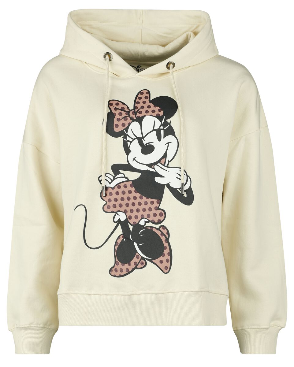 Mickey Mouse - Disney Kapuzenpullover - Minnie - S bis XXL - für Damen - Größe L - beige  - Lizenzierter Fanartikel von Mickey Mouse