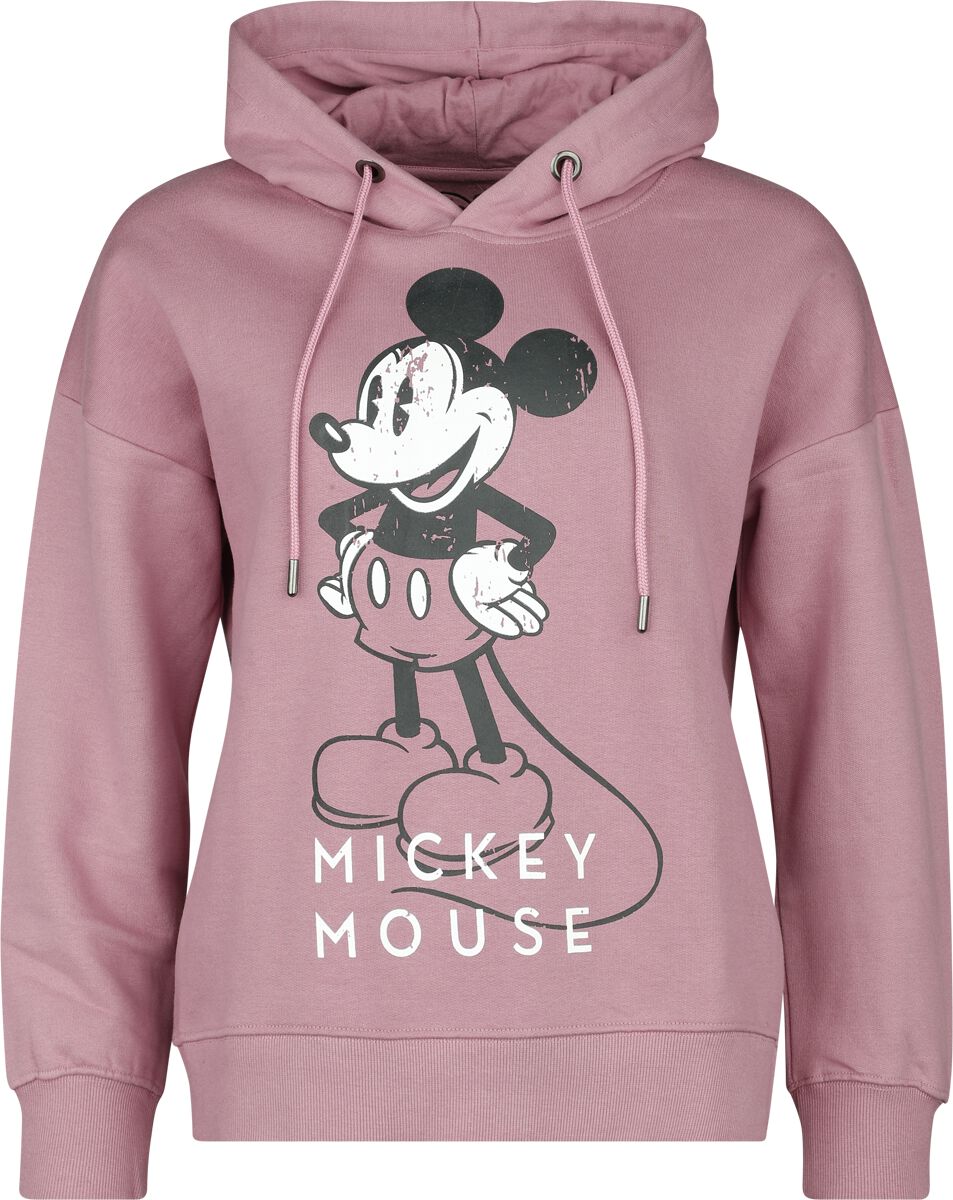 Micky Maus - Disney Kapuzenpullover - Mickey Mouse - S bis XXL - für Damen - Größe S - altrosa  - Lizenzierter Fanartikel von Micky Maus