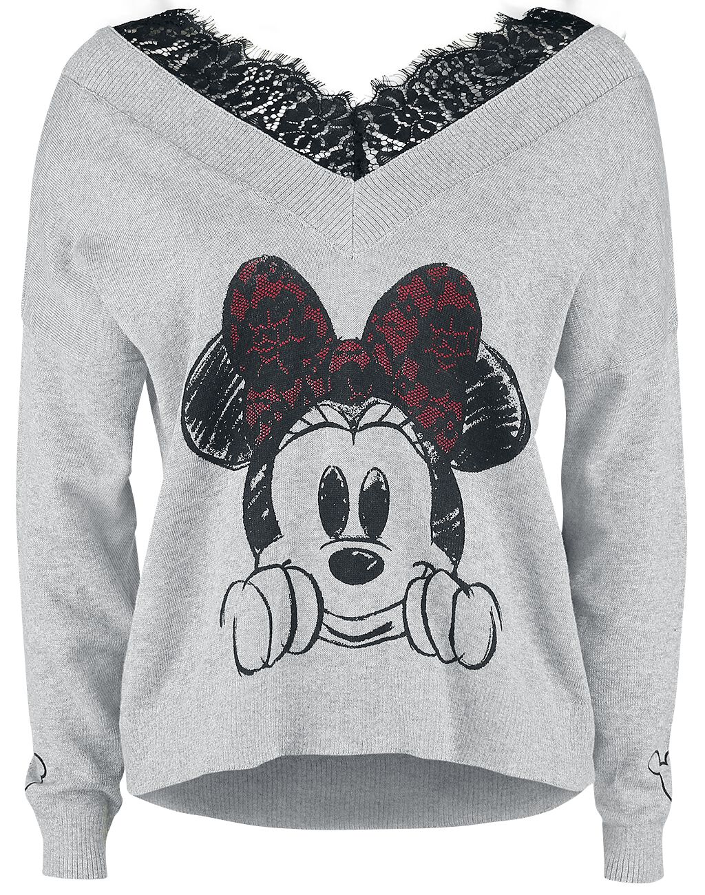 Mickey Mouse - Disney Sweatshirt - Minnie Maus - S bis XL - für Damen - Größe M - grau meliert  - EMP exklusives Merchandise! von Mickey Mouse