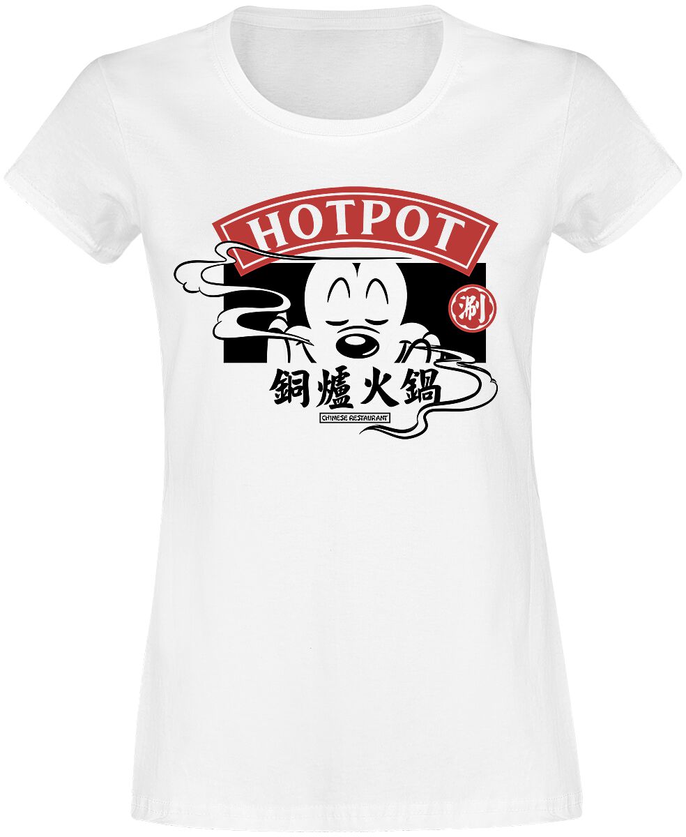 Mickey Mouse - Disney T-Shirt - Chinese Hotpot - S bis XXL - für Damen - Größe L - weiß  - Lizenzierter Fanartikel von Mickey Mouse