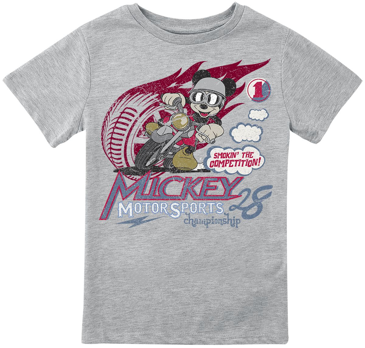 Mickey Mouse - Disney T-Shirt - Kids - Motor Sports Championchip - 128 bis 164 - für Mädchen & Jungen - Größe 164 - grau  - EMP exklusives von Mickey Mouse