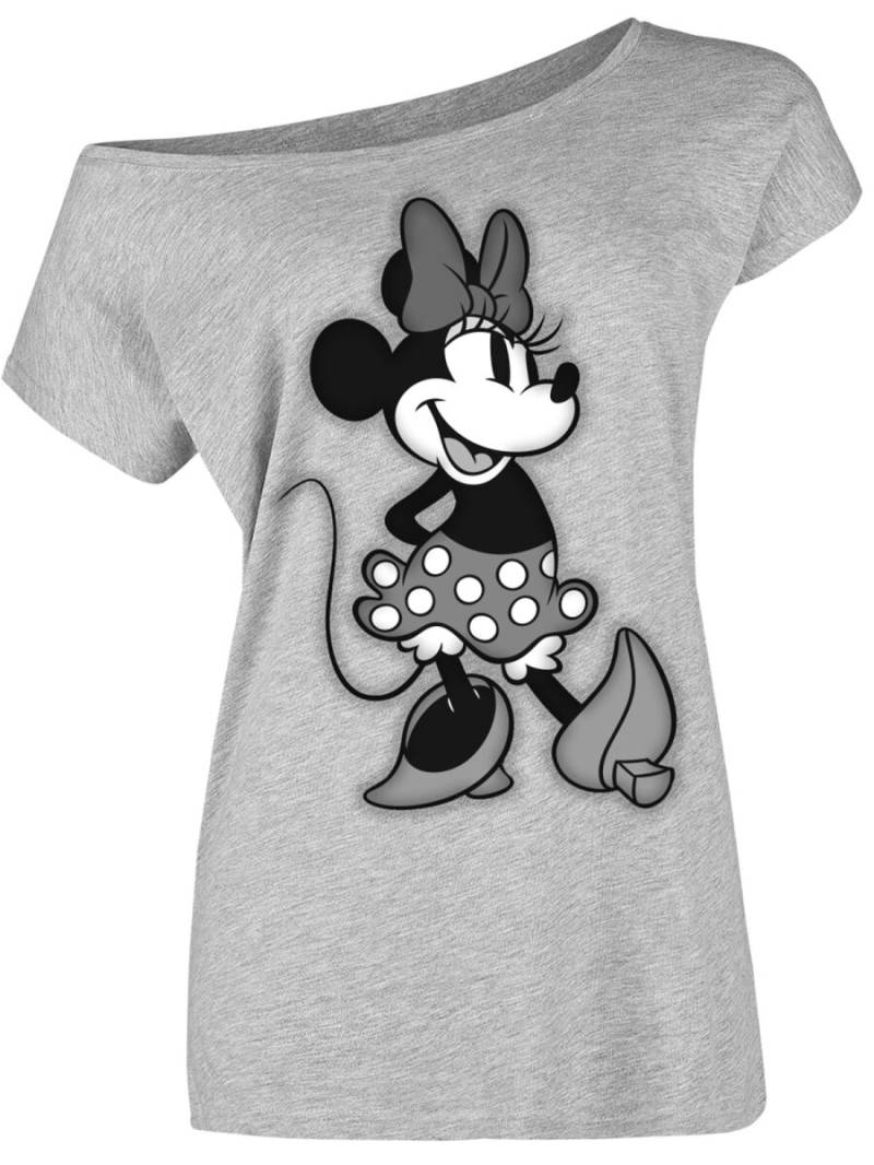 Micky Maus - Disney T-Shirt - Minnie Mouse - Beauty - S bis 3XL - für Damen - Größe M - grau  - Lizenzierter Fanartikel von Micky Maus