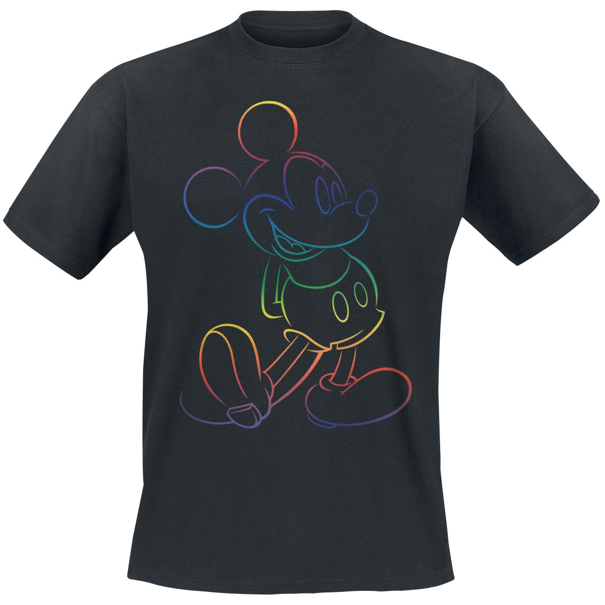 Mickey Mouse - Disney T-Shirt - Rainbow Mickey - XXL - für Männer - Größe XXL - schwarz  - Lizenzierter Fanartikel von Mickey Mouse