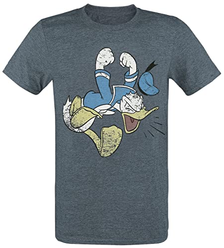 Mickey Mouse Donald Duck - Angry Duck Männer T-Shirt dunkelblau meliert M von Mickey Mouse