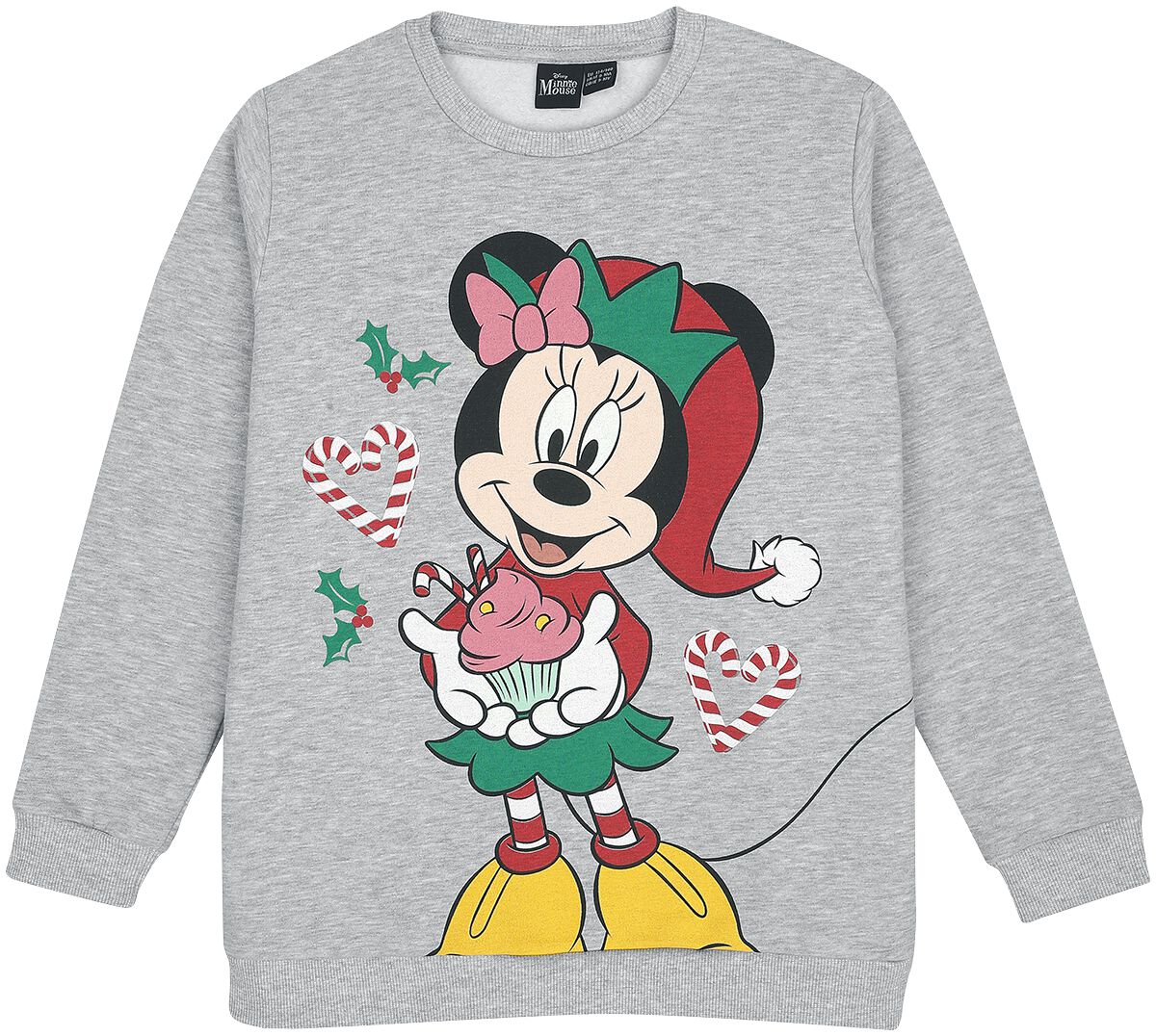 Micky Maus Kids - X-Mas -Minnie Sweatshirt grau in 104 von Micky Maus