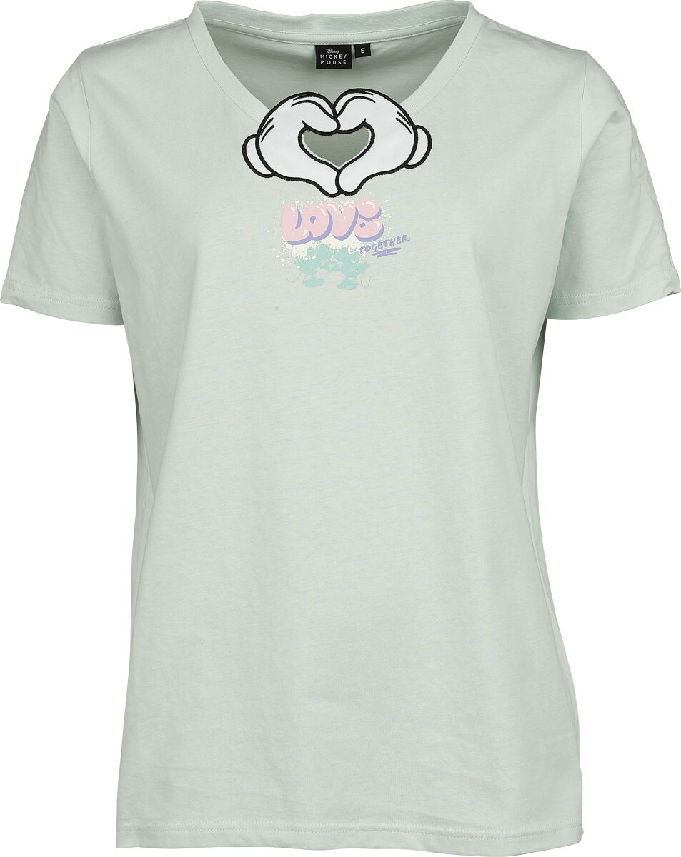 Mickey Mouse Love T-Shirt grün in L von Mickey Mouse