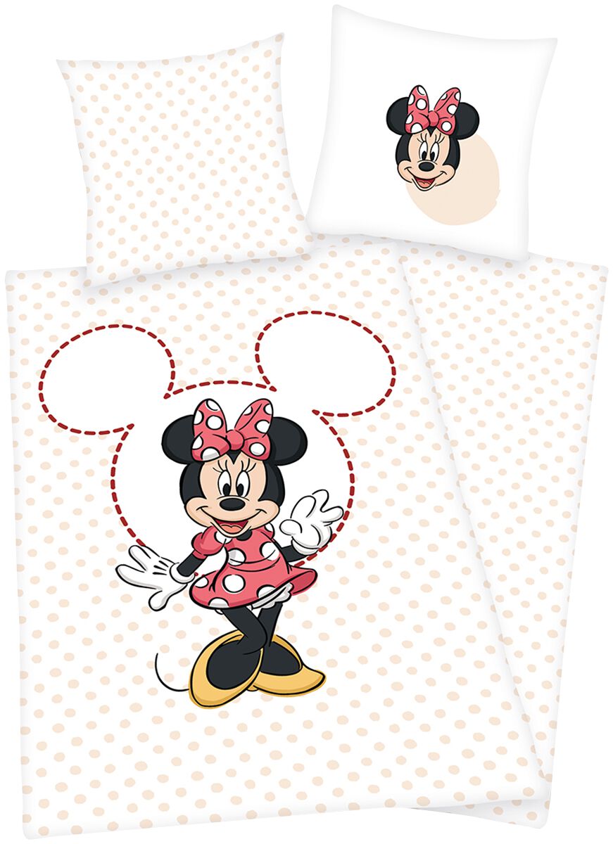 Mickey Mouse Minnie Maus Bettwäsche rosa weiß von Mickey Mouse