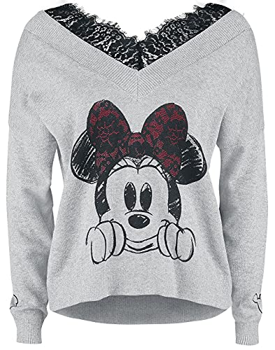 Mickey Mouse Minnie Maus Frauen Sweatshirt grau meliert M von Mickey Mouse