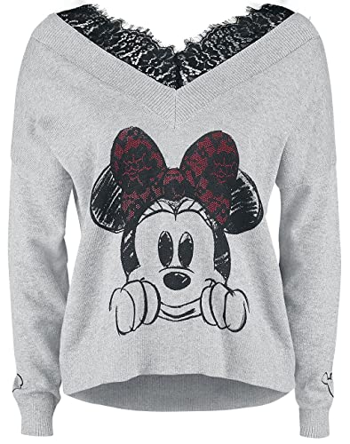 Mickey Mouse Minnie Maus Frauen Sweatshirt grau meliert XL von Mickey Mouse