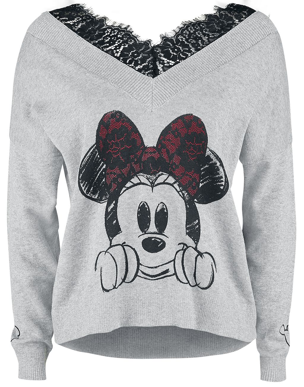 Mickey Mouse Minnie Maus Sweatshirt grau meliert in S von Mickey Mouse