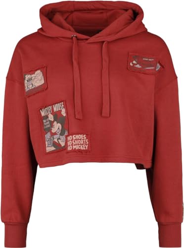 Mickey Mouse No Shoes No Shorts No Mickey Frauen Kapuzenpullover Bordeaux XXL von Mickey Mouse