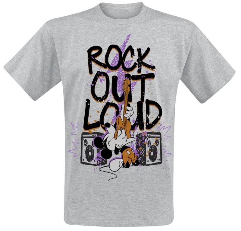 Mickey Mouse Rock Out Loud T-Shirt grau meliert in M von Mickey Mouse