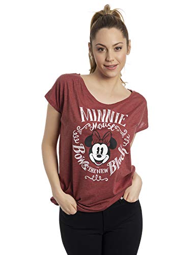 Mickey Mouse Minni Maus - Bows Frauen T-Shirt rot meliert XL von Mickey Mouse