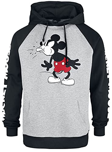 Micky Maus Tongue Out Männer Kapuzenpullover grau/schwarz M von Mickey Mouse