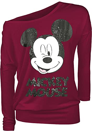 Micky Maus Twinkle Frauen Langarmshirt rot 5XL 95% Viskose, 5% Elasthan Disney, Fan-Merch, Filme von Mickey Mouse