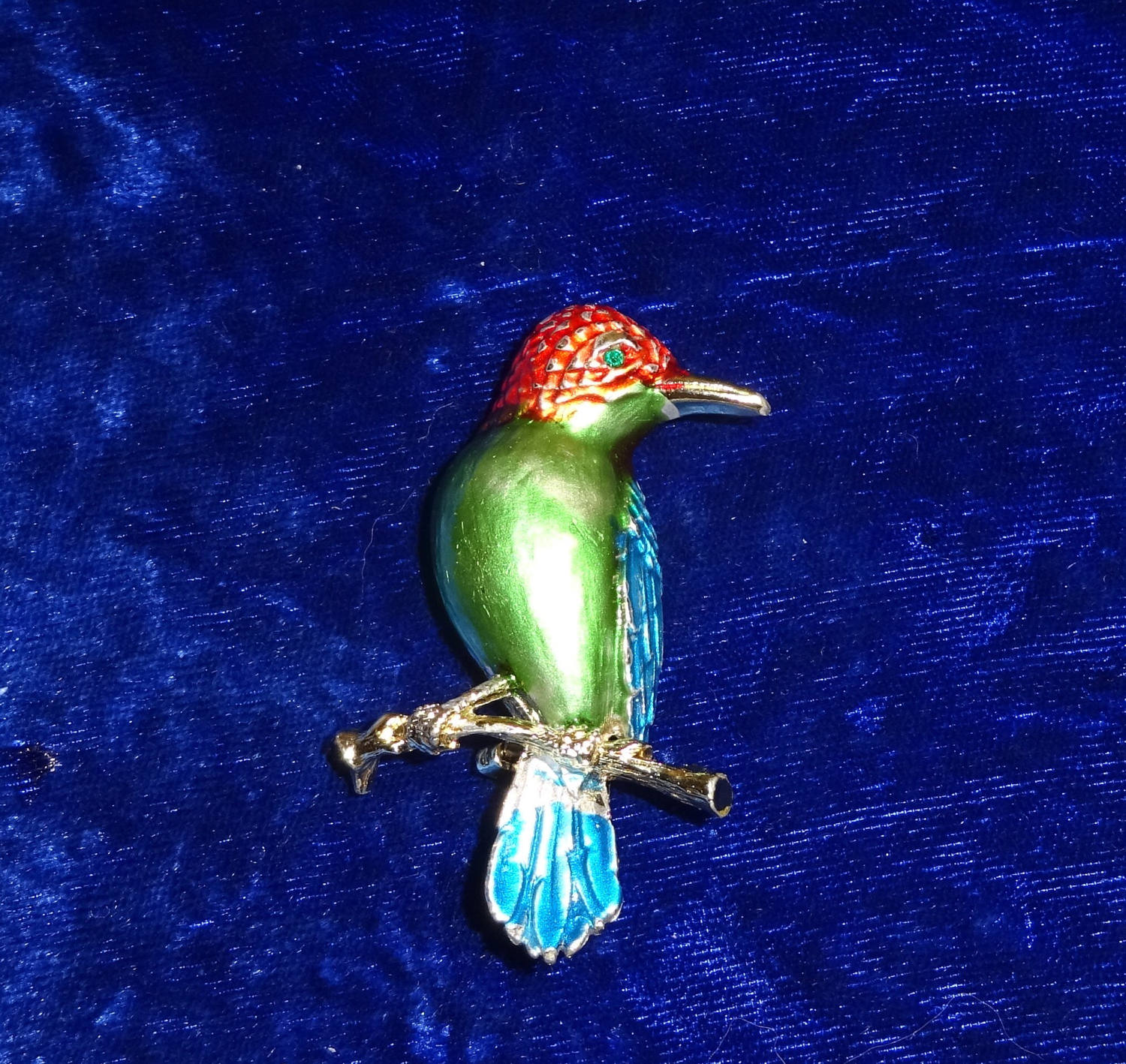 Vintage Rot Grün Und Blau Vogel Brosche Signiert Jj Kolibri Sehr Schöner Pin von MickisVintageJewelry