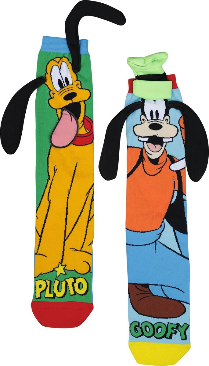 Micky Maus - Disney Kniestrümpfe - Pluto and Goofy Socks - one size - Größe one size - multicolor  - Lizenzierter Fanartikel von Micky Maus