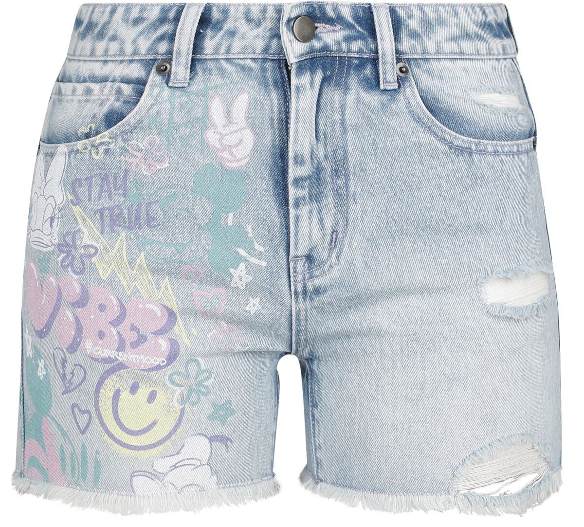 Micky Maus - Disney Short - Stay True - 27 bis 30 - für Damen - Größe 30 - washed denim  - EMP exklusives Merchandise! von Micky Maus