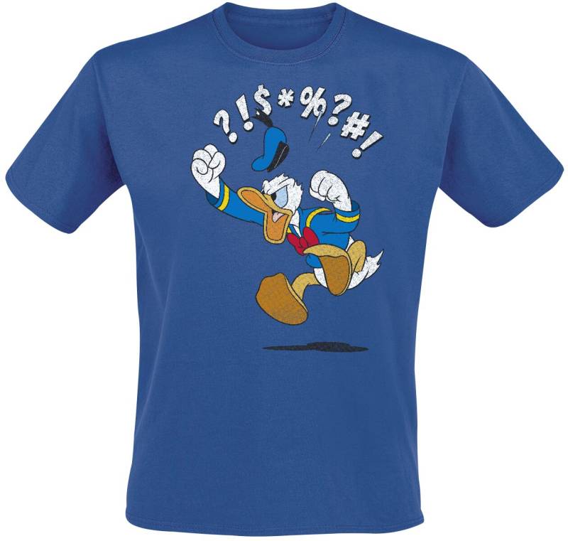 Micky Maus - Disney T-Shirt - Angry Donald - S bis 3XL - für Männer - Größe L - blau  - Lizenzierter Fanartikel von Micky Maus