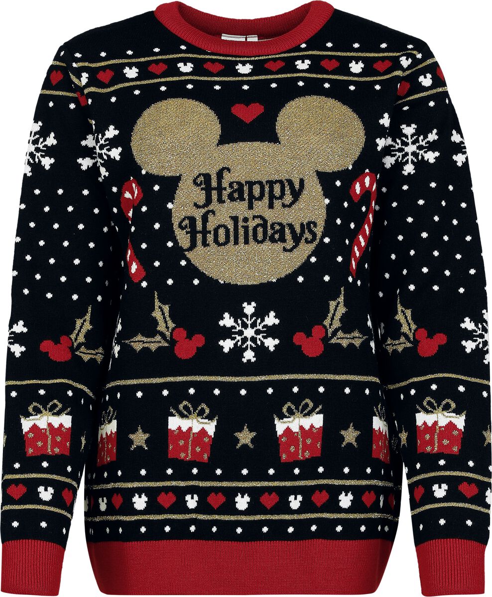 Micky Maus Mickey Happy Holidays Weihnachtspullover multicolor in XL von Micky Maus