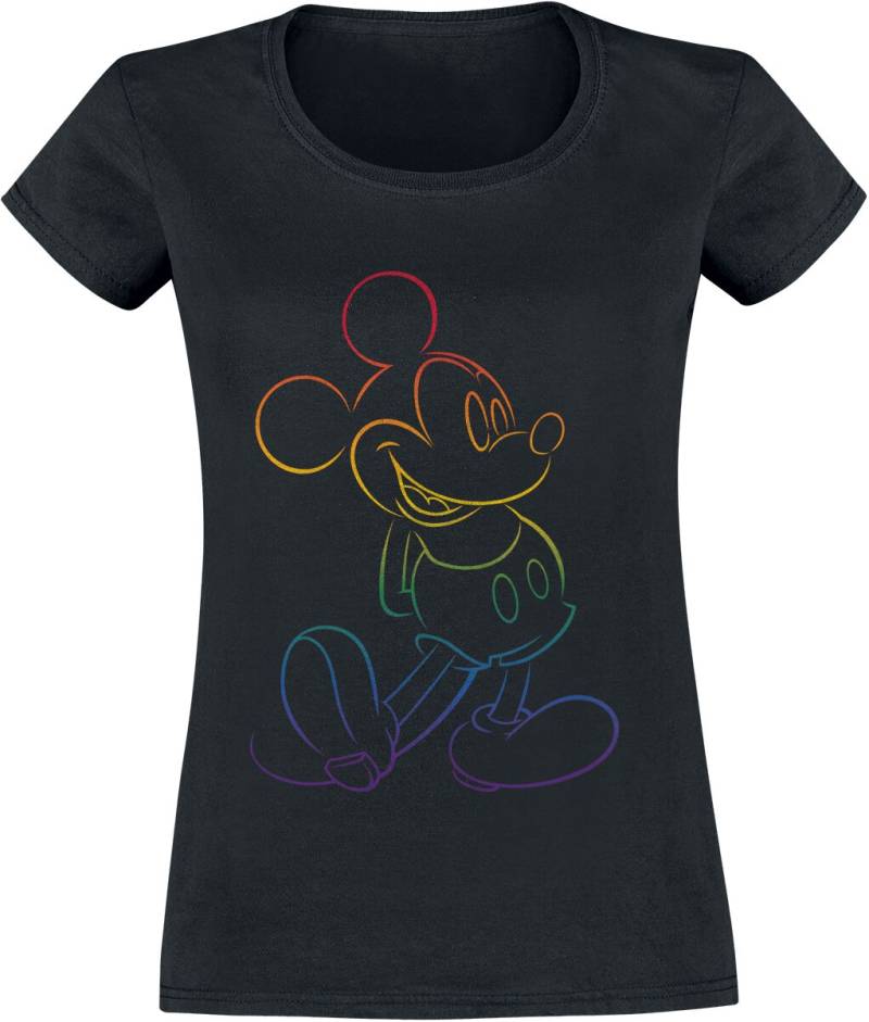 Micky Maus Rainbow Micky T-Shirt schwarz in L von Micky Maus