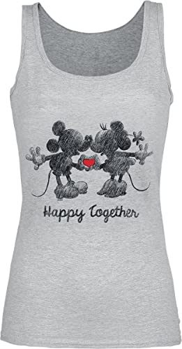 Mickey Mouse Happy Together Frauen Top grau meliert S von Mickey Mouse