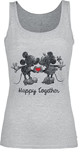 Mickey Mouse Happy Together Frauen Top grau meliert XS von Mickey Mouse